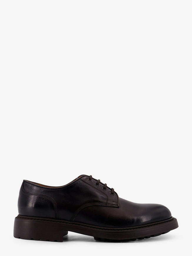 Doucal's Derby Leather Lace-Up Shoe Moro