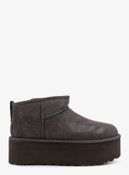 Ugg Classic Ultra Mini Platform Suede Ankle Boots Charcoal