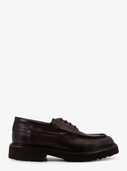 Doucal's Leather Lace-Up Shoe Moro