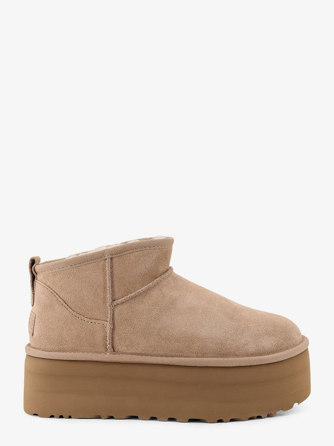 Ugg Classic Ultra Mini Platform Suede Ankle Boots Beige
