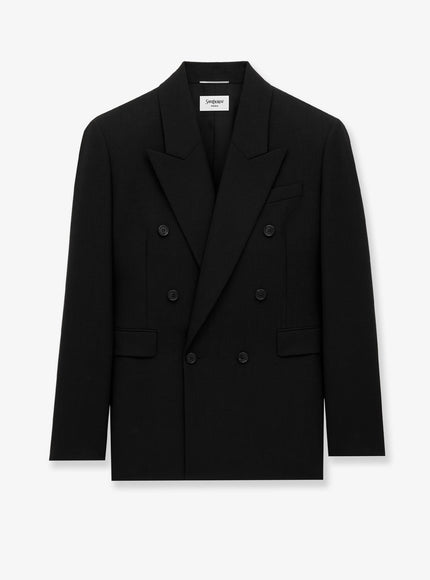 Saint Laurent Double-Breasted Wool Blazer Noir