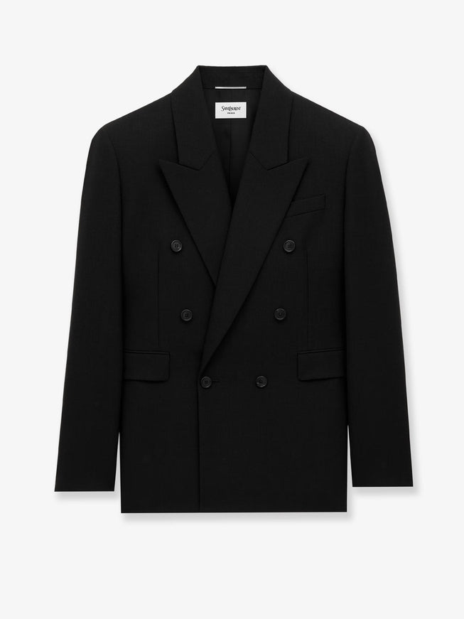 Saint Laurent Double-Breasted Wool Blazer Noir