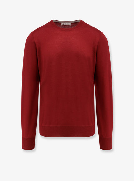 Brunello Cucinelli Cahmere And Silk Sweater Red Ciottolo