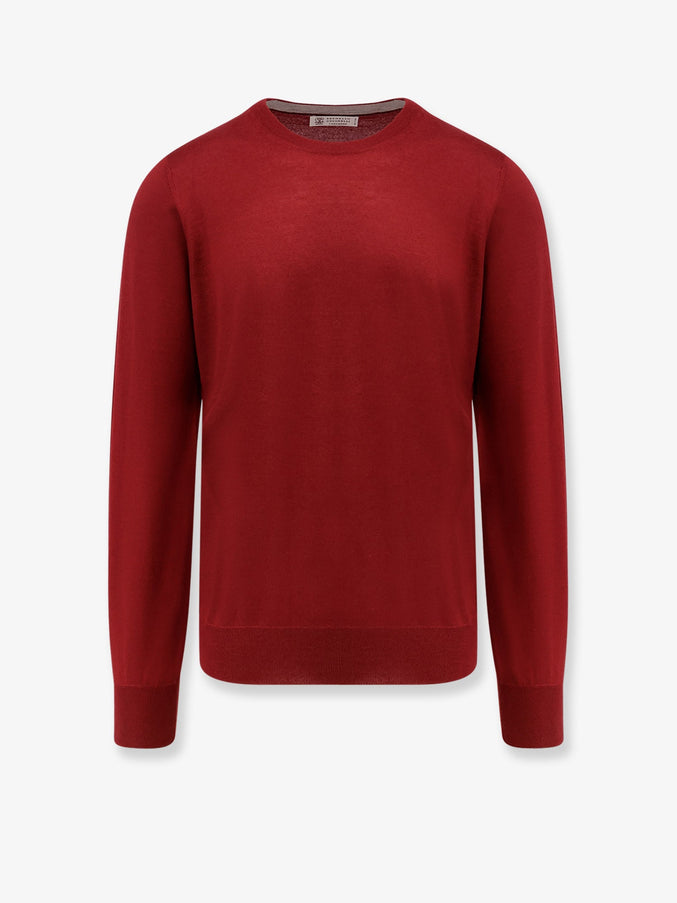 Brunello Cucinelli Cahmere And Silk Sweater Red Ciottolo