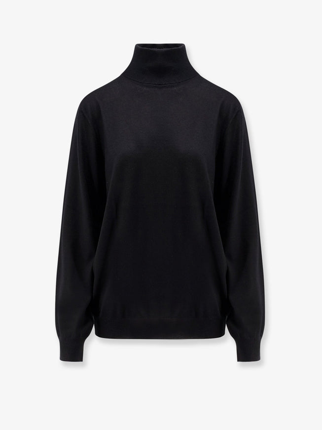 Brunello Cucinelli Cashmere And Silk Turtleneck Nero Grigio Scuro
