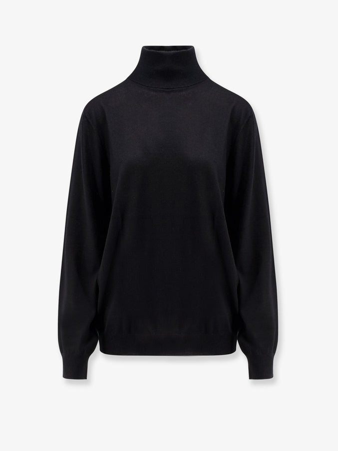 Brunello Cucinelli Cashmere And Silk Turtleneck Nero Grigio Scuro