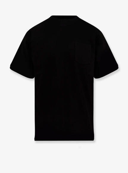 Sacai Cotton T-Shirt With Nylon Inserts Black