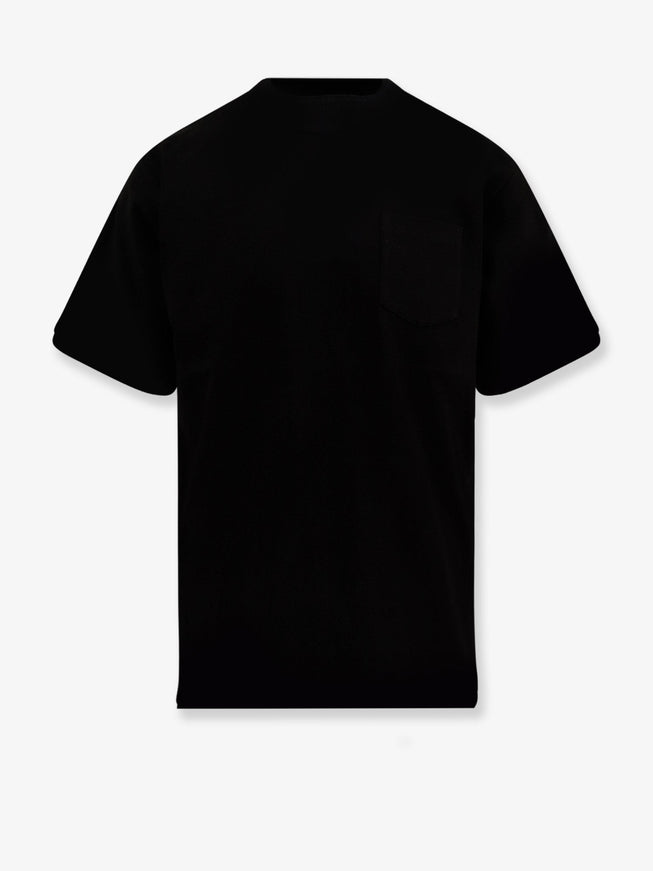 Sacai Cotton T-Shirt With Nylon Inserts Black