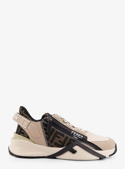 Fendi Fendi Flow Leather Sneakers With Ff Motif