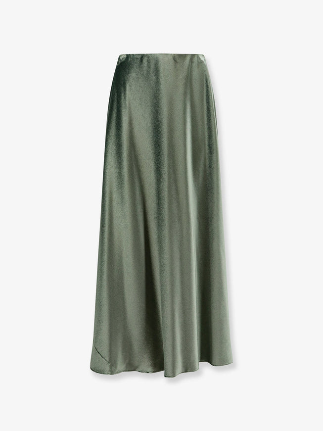 Alberta Ferretti Velvet Midi Skirt Verde