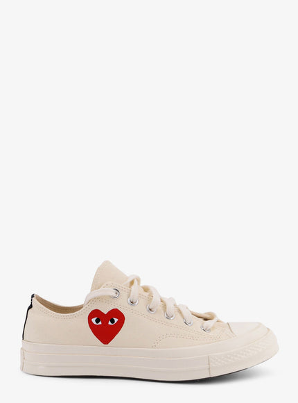 Comme Des Garçons Play Chuck `70 Small Red Heart Canvas Sneakers Bianco