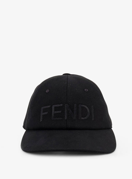 Fendi Stretch Cotton Baseball Hat With Logo Embroidery Uni Nero