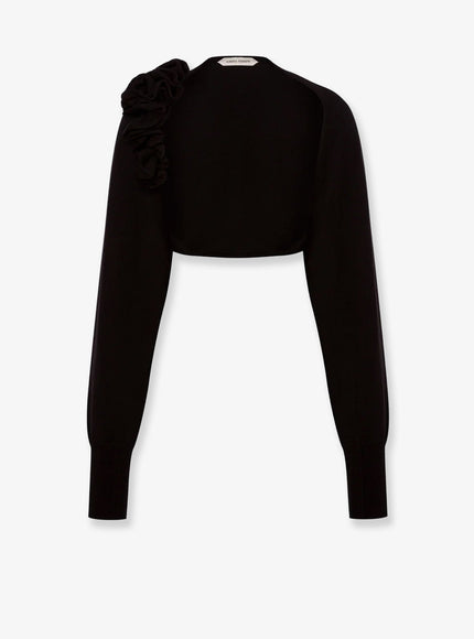 Alberta Ferretti Wool, Silk And Cashmere Shrug Nero