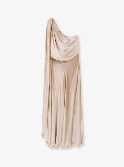 Alberta Ferretti Velvet Long Dress Avorio