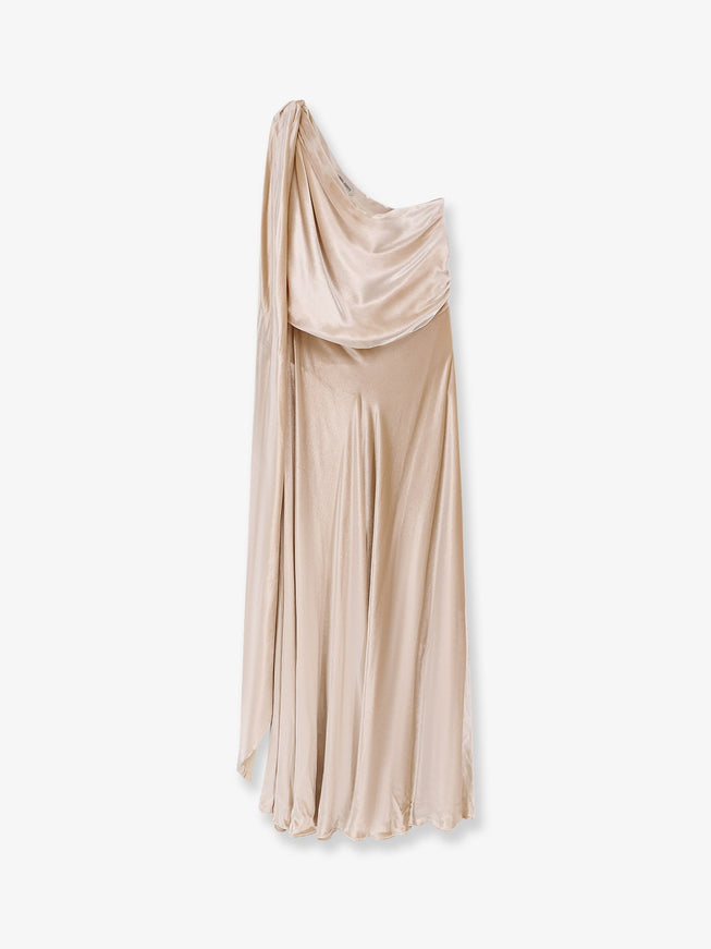 Alberta Ferretti Velvet Long Dress Avorio