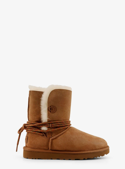 Ugg W Bailey Tie Suede Ankle Boots Chestnut