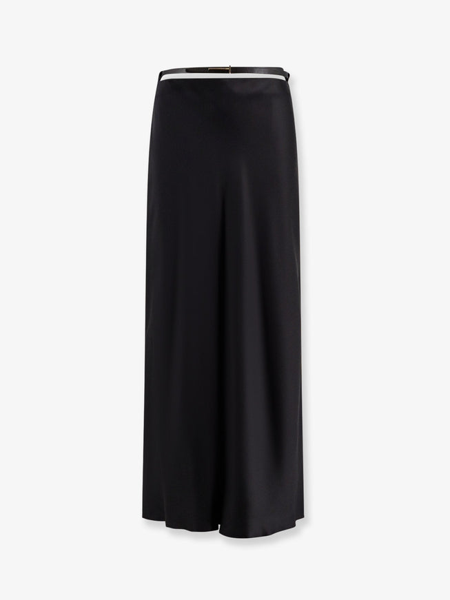 Tom Ford Silk Midi Skirt Black
