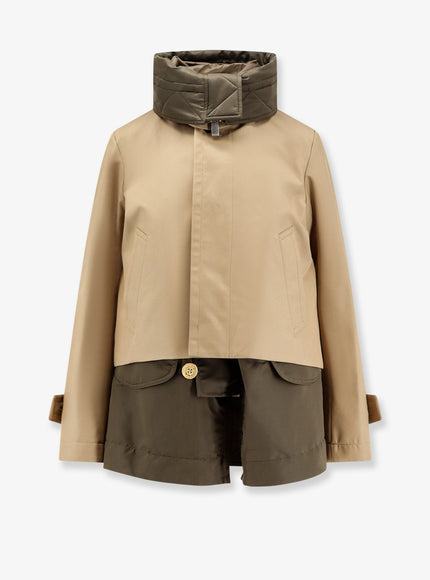 Sacai Cotton And Nylon Jacket Beige D Khaki