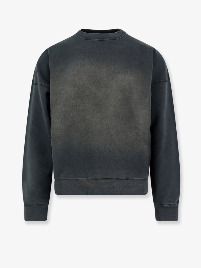 Golden Goose Deluxe Brand Cotton Sweatshirt With Distressed Effect Bleached Washed Black