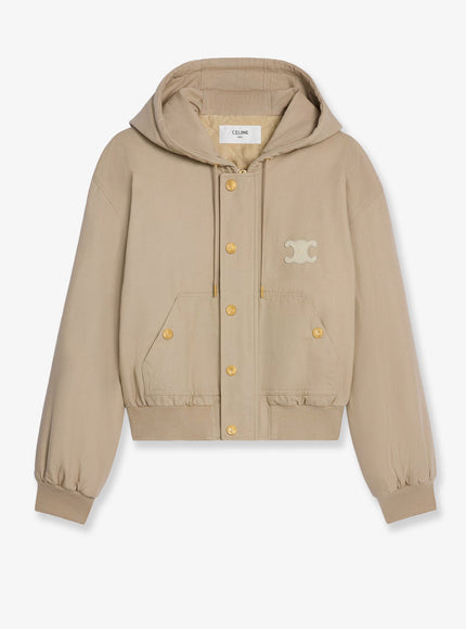 Celine Canvas Jacket With Triomphe Patch Light Beige