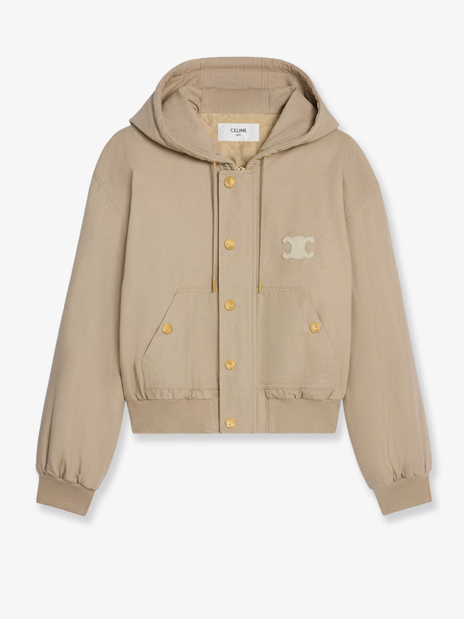 Celine Canvas Jacket With Triomphe Patch Light Beige