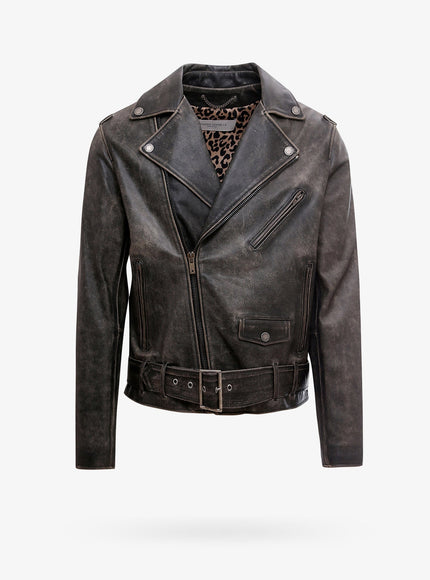 Golden Goose Deluxe Brand Chiodo Golden Leather Jacket Black