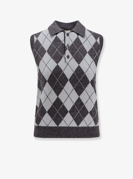 Lisa Yang Riana Sparkle Jacquard Sweater Horizon Blue Graphite Sparkle