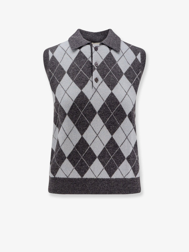 Lisa Yang Riana Sparkle Jacquard Sweater Horizon Blue Graphite Sparkle