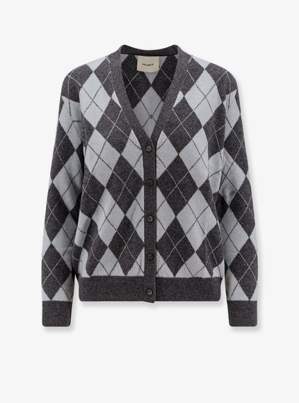 Lisa Yang Raelyn Sparkle Jacquard Cardigan Horizon Blue Graphite Sparkle