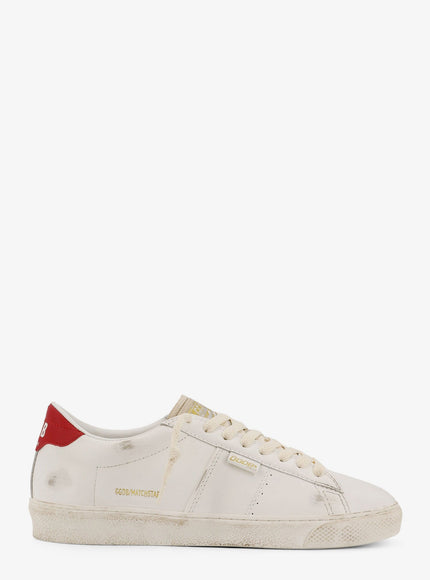 Golden Goose Deluxe Brand Matchstar Leather Sneakers White Red