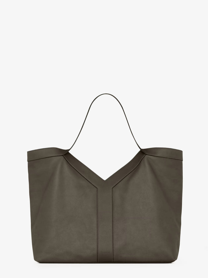 Saint Laurent Y Oversize Leather Tote Bag Uni Light Musk