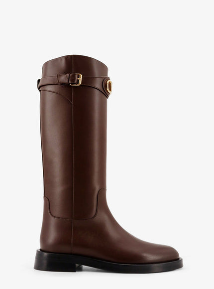 Valentino Garavani Vlogo Signature Leather Boots Fondant