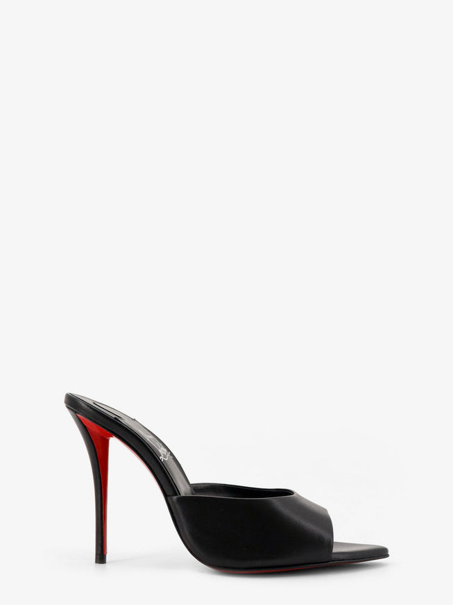 Christian Louboutin Miss Z Mule Leather Sandals Black Lin Black