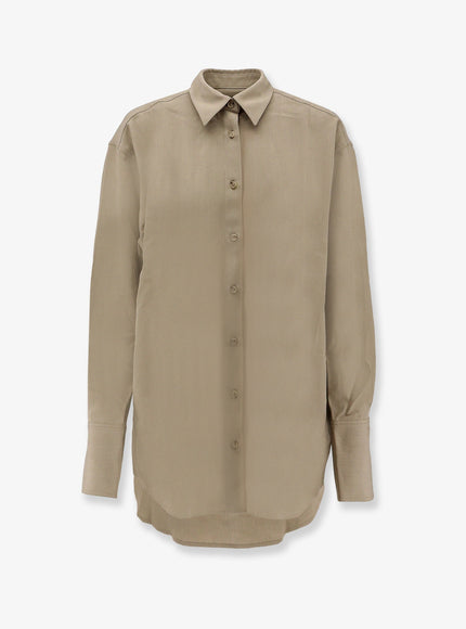 Toteme Viscose And Wool Shirt Taupe