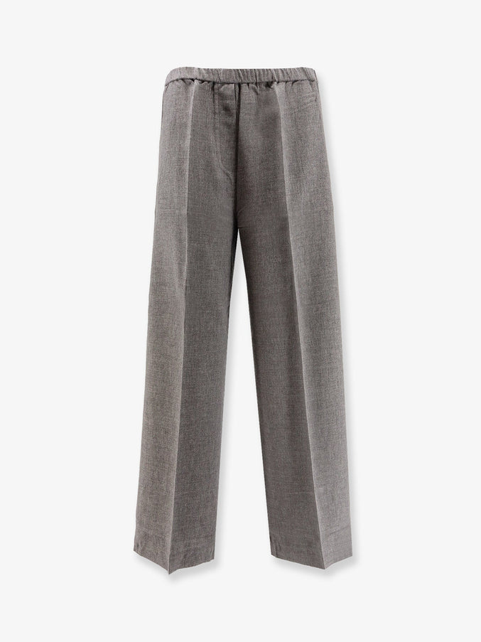 Toteme Viscose Trousers Mid Grey Melange