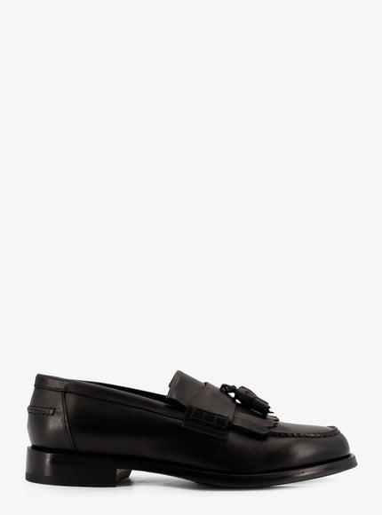 Doucal's Leather Loafers With Tassels Nero