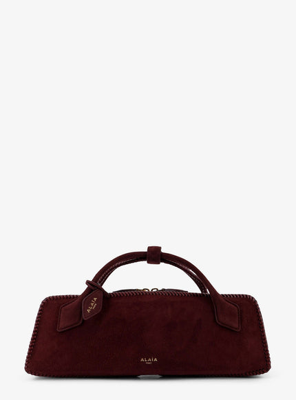 Alaia Clutch Le Teckel Suede Handbag Uni Rouge Grenat