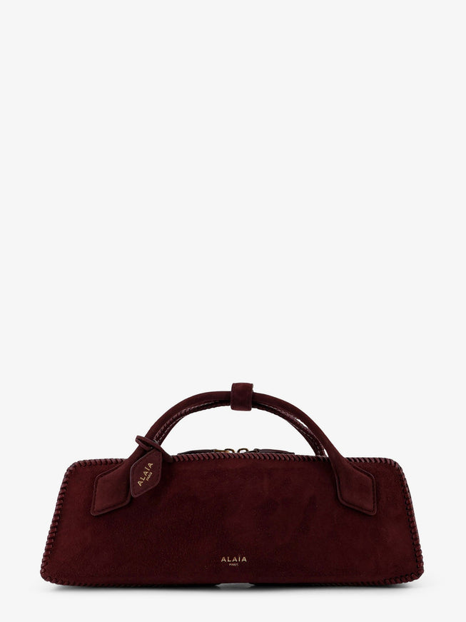 Alaia Clutch Le Teckel Suede Handbag Uni Rouge Grenat