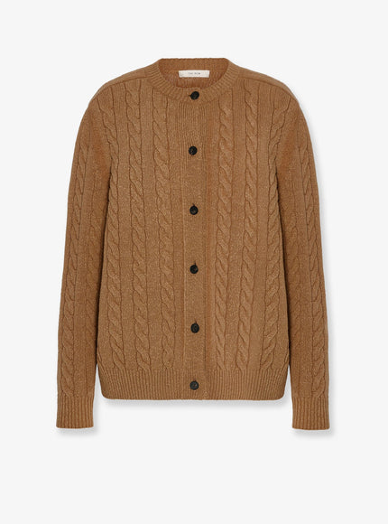 The Row Loneke Virgin Wool Cardigan Fawn