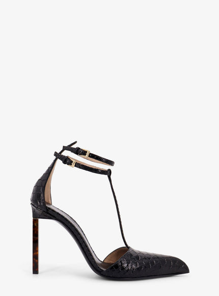 Tom Ford Python-Effect Leather Pumps Black
