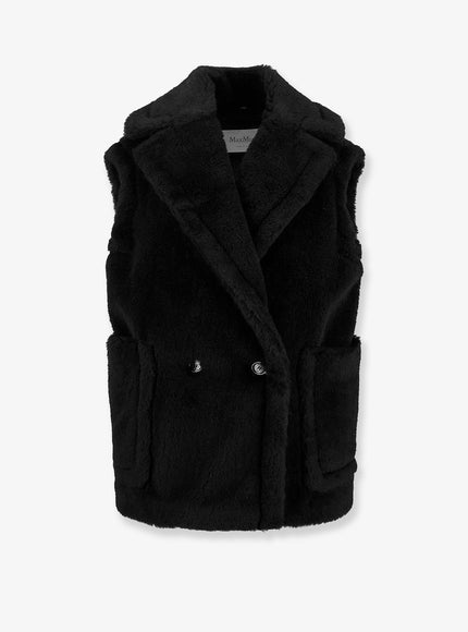 Max Mara Bormida Alpaca And Wool Sleeveless Coat Nero