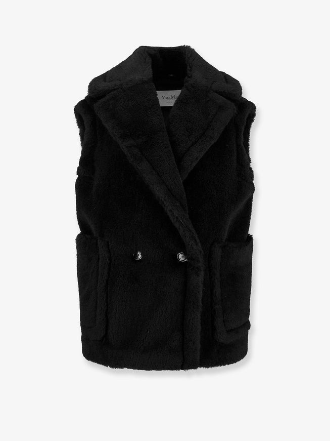 Max Mara Bormida Alpaca And Wool Sleeveless Coat Nero