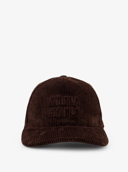Miu Miu Corduroy Baseball Hat Ebano