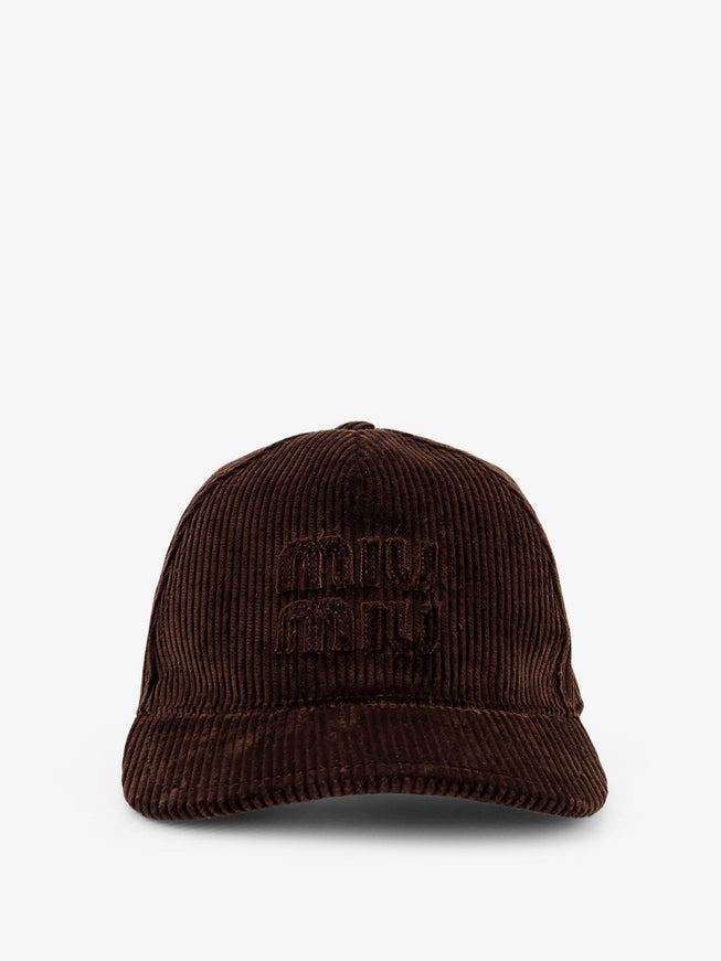 Miu Miu Corduroy Baseball Hat Ebano