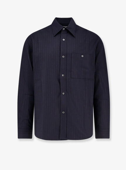 Tonywack Wool Blend Striped Shirt Blu