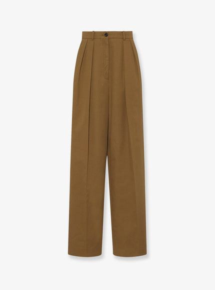 The Row Igor Cotton And Cashmere Trousers Dark Sand