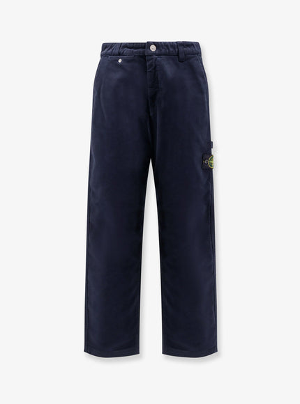 Stone Island Organic Velvet Trousers Navy Blue