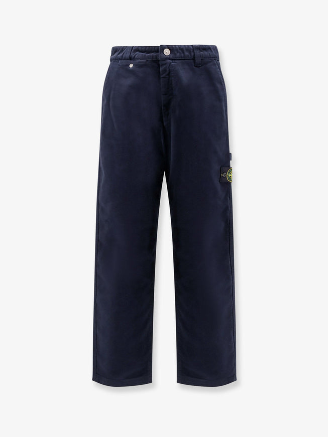 Stone Island Organic Velvet Trousers Navy Blue