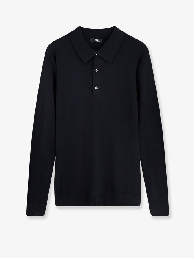 Alpha-Studio Silk And Cashmere Polo Shirt Nero