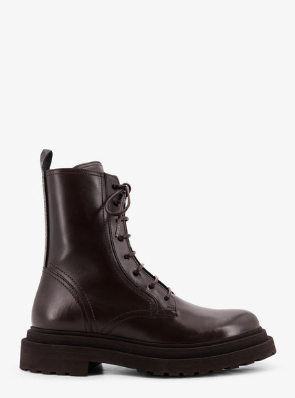 Brunello Cucinelli Leather Ankle Boots Testa Di Moro